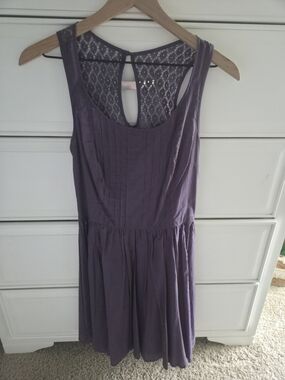 LC Lauren Conrad Dusty Purple Fit & Flare Pintuck Mini Dress